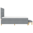 Box spring seng med hovedgærde Lysegrå 200 x 160 cm Stof - xlshop.dk