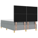Box spring seng med hovedgærde Lysegrå 200 x 160 cm Stof - xlshop.dk