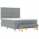 Box spring seng med hovedgærde Lysegrå 200 x 160 cm Stof - xlshop.dk