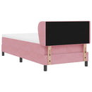Box spring seng med hovedgærde Lyserød 100 x 200 cm Fløjl - xlshop.dk