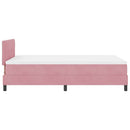 Box spring seng med hovedgærde Lyserød 120 x 190 cm Fløjl - xlshop.dk