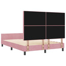 Box spring seng med hovedgærde Lyserød 140 x 190 cm Fløjl - xlshop.dk
