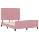 Box spring seng med hovedgærde Lyserød 140 x 200 cm Fløjl - xlshop.dk