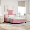 Box spring seng med hovedgærde Lyserød 190 x 140 cm Fløjl - xlshop.dk