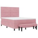 Box spring seng med hovedgærde Lyserød 190 x 140 cm Fløjl - xlshop.dk