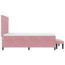 Box spring seng med hovedgærde Lyserød 200 x 140 cm Fløjl - xlshop.dk