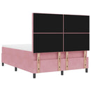 Box spring seng med hovedgærde Lyserød 200 x 140 cm Fløjl - xlshop.dk