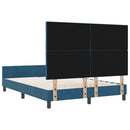 Box spring seng med hovedgærde Mørk blå 140 x 190 cm Fløjl - xlshop.dk