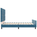 Box spring seng med hovedgærde Mørk blå 140 x 190 cm Fløjl - xlshop.dk