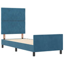 Box spring seng med hovedgærde Mørk blå 80 x 200 cm Fløjl - xlshop.dk