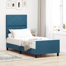 Box spring seng med hovedgærde Mørk blå 80 x 200 cm Fløjl - xlshop.dk
