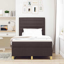 Box spring seng med hovedgærde Mørk Brun 120 x 190 cm Stof - xlshop.dk