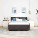 Box spring seng med hovedgærde Mørk Brun 200 x 140 cm Stof - xlshop.dk