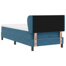 Box spring seng med hovedgærde Mørkeblå 100 x 200 cm Fløjl - xlshop.dk