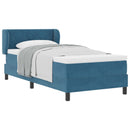 Box spring seng med hovedgærde Mørkeblå 100 x 200 cm Fløjl - xlshop.dk