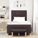 Box spring seng med hovedgærde Mørkebrun 190 x 120 cm Stof - xlshop.dk