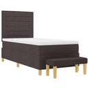 Box spring seng med hovedgærde Mørkebrun 200 x 90 cm Stof - xlshop.dk