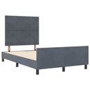 Box spring seng med hovedgærde Mørkegrå 120 x 200 cm Fløjl - xlshop.dk