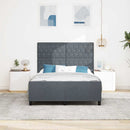 Box spring seng med hovedgærde Mørkegrå 140 x 190 cm Fløjl - xlshop.dk