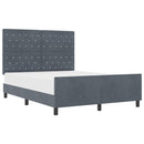 Box spring seng med hovedgærde Mørkegrå 140 x 190 cm Fløjl - xlshop.dk