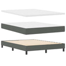 Box spring seng med hovedgærde Mørkegrå 140 x 190 cm Stof - xlshop.dk