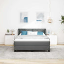 Box spring seng med hovedgærde Mørkegrå 140 x 190 cm Stof - xlshop.dk