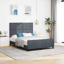 Box spring seng med hovedgærde Mørkegrå 140 x 200 cm Fløjl - xlshop.dk
