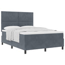 Box spring seng med hovedgærde Mørkegrå 140 x 200 cm Fløjl - xlshop.dk
