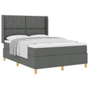 Box spring seng med hovedgærde Mørkegrå 140 x 200 cm Stof - xlshop.dk