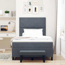 Box spring seng med hovedgærde Mørkegrå 190 x 120 cm Fløjl - xlshop.dk