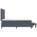Box spring seng med hovedgærde Mørkegrå 190 x 140 cm Fløjl - xlshop.dk