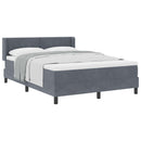 Box spring seng med hovedgærde Mørkegrå 190 x 140 cm Fløjl - xlshop.dk