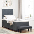 Box spring seng med hovedgærde Mørkegrå 200 x 100 cm Fløjl - xlshop.dk