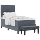 Box spring seng med hovedgærde Mørkegrå 200 x 100 cm Fløjl - xlshop.dk