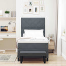 Box spring seng med hovedgærde Mørkegrå 200 x 100 cm Fløjl - xlshop.dk