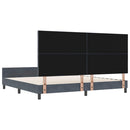 Box spring seng med hovedgærde Mørkegrå 200 x 200 cm Fløjl - xlshop.dk
