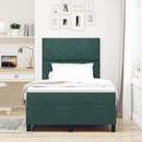 Box spring seng med hovedgærde Mørkegrøn 120 x 200 cm Fløjl - xlshop.dk