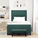Box spring seng med hovedgærde Mørkegrøn 190 x 120 cm Fløjl - xlshop.dk