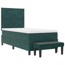 Box spring seng med hovedgærde Mørkegrøn 200 x 100 cm Fløjl - xlshop.dk