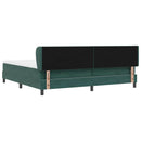 Box spring seng med hovedgærde Mørkegrøn 200 x 200 cm Fløjl - xlshop.dk