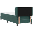 Box spring seng med hovedgærde Mørkegrøn 80 x 200 cm Fløjl - xlshop.dk