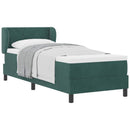 Box spring seng med hovedgærde Mørkegrøn 80 x 200 cm Fløjl - xlshop.dk