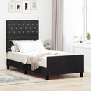 Box spring seng med hovedgærde Sort 100 x 200 cm Fløjl - xlshop.dk