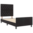 Box spring seng med hovedgærde Sort 100 x 200 cm Fløjl - xlshop.dk