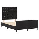 Box spring seng med hovedgærde Sort 120 x 200 cm Fløjl - xlshop.dk