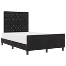 Box spring seng med hovedgærde Sort 120 x 200 cm Fløjl - xlshop.dk