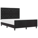 Box spring seng med hovedgærde Sort 140 x 200 cm Fløjl - xlshop.dk