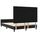Box spring seng med hovedgærde Sort 140 x 200 cm Fløjl - xlshop.dk