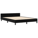 Box spring seng med hovedgærde Sort 140 x 200 cm Fløjl - xlshop.dk