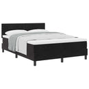Box spring seng med hovedgærde Sort 160 x 200 cm Fløjl - xlshop.dk